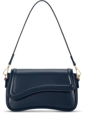 〽️Women's Blue PU leather Hobo Trendy Cute Mini Clutch Purses Shoulder Bag